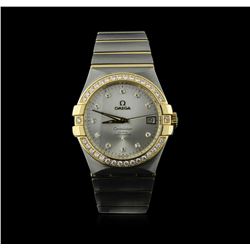 Omega 18KT Two-Tone 1.02ctw Constellation Mens Watch