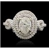 Image 1 : 18KT White Gold EGL Certified 1.55ctw Diamond Ring