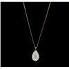 Image 2 : 14KT Rose Gold 6.23ct Opal and Diamond Pendant With Chain