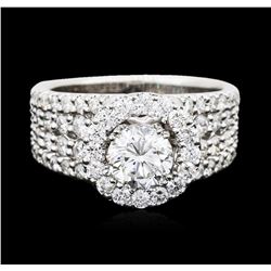 14KT White Gold EGL Certified 3.10ctw Diamond Ring