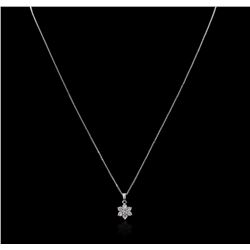 14KT White Gold 0.35ctw Diamond Pendant With Chain
