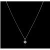 Image 1 : 14KT White Gold 0.35ctw Diamond Pendant With Chain