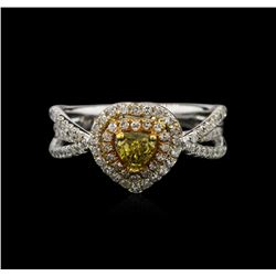 0.65ctw Fancy Diamond Ring - 14KT White Gold