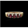 Image 1 : 14KT Yellow Gold 0.10ctw Diamond and Ruby Ring
