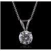 Image 1 : 14KT White Gold 1.38ctw Diamond Pendant With Chain
