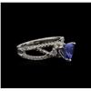Image 2 : 1.30ct Tanzanite and Diamond Ring - 14KT White Gold