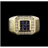 Image 1 : 0.84ctw Blue Sapphire and Diamond Ring - 14KT Yellow Gold