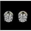Image 1 : 1.05ctw Diamond Stud Earrings - 14KT White Gold