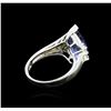 Image 3 : 14KT White Gold 3.70ct Tanzanite and Diamond Ring