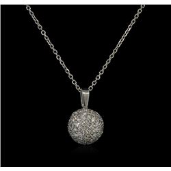 1.40ctw Diamond Pendant With Chain - 14KT White Gold