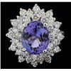 Image 1 : 14KT White Gold 5.05ct Tanzanite and Diamond Ring