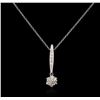Image 1 : 14KT White Gold 0.25ctw Diamond Pendant With Chain