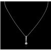 Image 2 : 14KT White Gold 0.25ctw Diamond Pendant With Chain