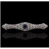 Image 1 : 18KT White Gold 1.58ct Sapphire and Diamond Brooch