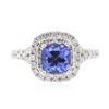 Image 1 : 14KT White Gold 1.22ct Tanzanite and Diamond Ring