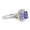 Image 2 : 14KT White Gold 1.22ct Tanzanite and Diamond Ring