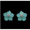 Image 1 : 1.12ctw Diamond Clematis Non-Pierced Flower Earrings - 18KT Yellow Gold