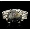 Image 1 : 14KT White Gold 2.98ctw Black Diamond Ring
