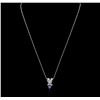Image 1 : 14KT White Gold 1.23ct Tanzanite and Diamond Pendant With Chain