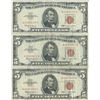 Image 1 : 1963 $5 Red Seal Bill Lot of 3