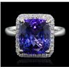 Image 1 : 14KT White Gold 6.80ct Tanzanite and Diamond Ring