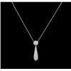 Image 1 : 1.52ctw Diamond Pendant With Chain - 18KT White Gold