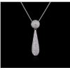 Image 2 : 1.52ctw Diamond Pendant With Chain - 18KT White Gold