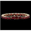 Image 2 : 35.58ctw Ruby Bracelet - 14KT Yellow Gold