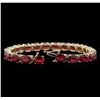 Image 3 : 35.58ctw Ruby Bracelet - 14KT Yellow Gold