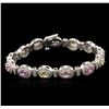 Image 1 : 14KT White Gold 6.67ctw Multicolor Sapphire and Diamond Bracelet