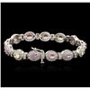 Image 2 : 14KT White Gold 6.67ctw Multicolor Sapphire and Diamond Bracelet