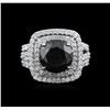 Image 1 : 4.92ctw Black Diamond Ring - 18KT White Gold