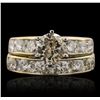 Image 1 : 14KT Yellow Gold 3.74ctw Diamond Wedding Ring Set