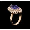 Image 3 : 3.11ct Tanzanite and Diamond Ring - 14KT Rose Gold