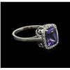 Image 2 : 2.87ct Tanzanite and Diamond Ring - 14KT White Gold