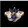 Image 1 : 14KT Yellow Gold 1.00ctw Sapphire and Diamond Ring