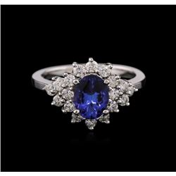 14KT White Gold 1.40ct Tanzanite and Diamond Ring