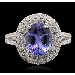 14KT White Gold 2.56ct Tanzanite and Diamond Ring