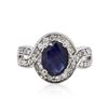 Image 1 : 14KT White Gold 1.73ct Sapphire and Diamond Ring
