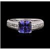Image 1 : 18KT White Gold 1.53ct Tanzanite and Diamond Ring
