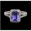 Image 1 : 14KT White Gold 1.83ct Tanzanite and Diamond Ring