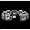 Image 3 : 14KT White Gold 38.79ctw Aquamarine and Diamond Bracelet