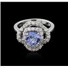 Image 1 : 14KT White Gold 1.40ct Tanzanite and Diamond Ring