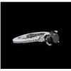 Image 2 : 3.27ctw Black Diamond Ring - 14KT White Gold