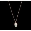 Image 1 : 14KT Rose Gold 19.53ct Opal and Diamond Pendant With Chain