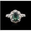 Image 1 : 14KT White Gold GIA Certified 2.16ct Alexandrite and Diamond Ring