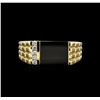 Image 1 : Onyx and Diamond Ring - 14KT Yellow Gold