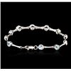 Image 2 : 14KT White Gold 5.50ct Topaz Bracelet