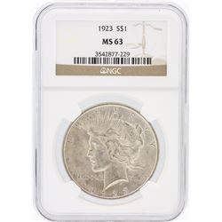 1923 NGC MS63 Peace Silver Dollar