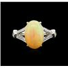 Image 1 : 2.90ct Fire Opal and Diamond Ring - 14KT White Gold